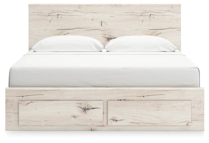 Lawroy - Light Natural - King Panel Bed With Storage Footboard