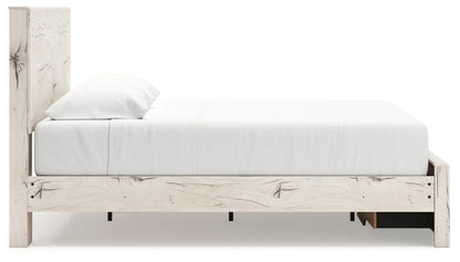 Lawroy - Light Natural - King Panel Bed With Storage Footboard