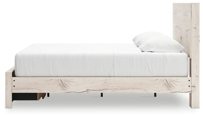 Lawroy - Light Natural - King Panel Bed With Storage Footboard