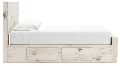 Lawroy - Light Natural - King Panel Bed With Under Bed Storage