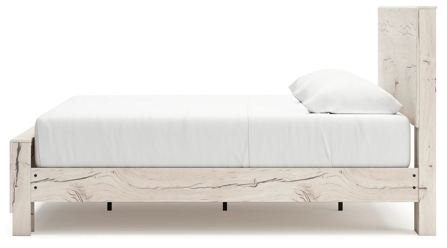 Lawroy - Light Natural - King Panel Bed With Under Bed Storage