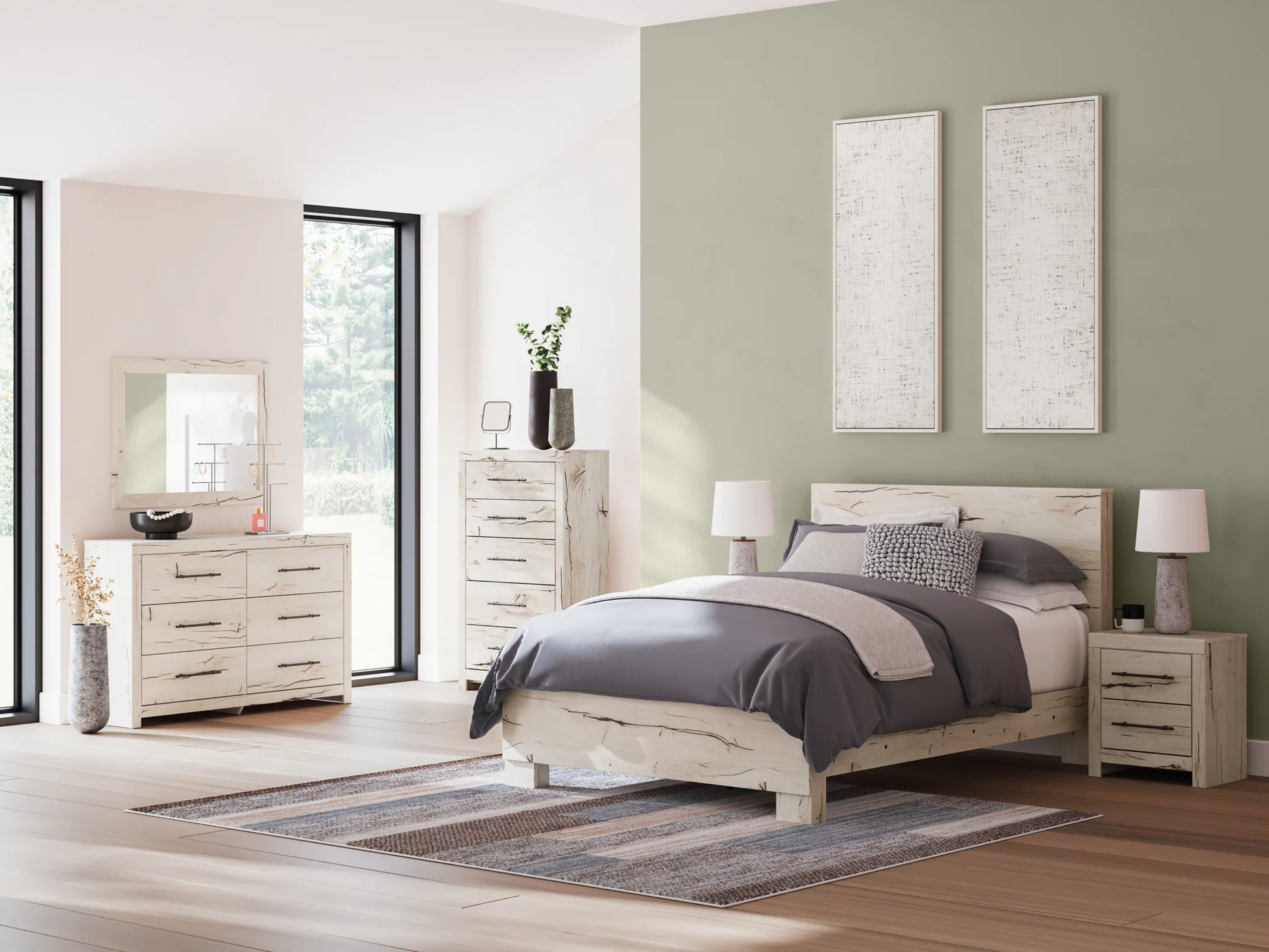 Lawroy - Light Natural - Queen Panel Bed