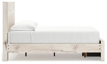 Lawroy - Light Natural - Full Panel Bed With Storage Footboard