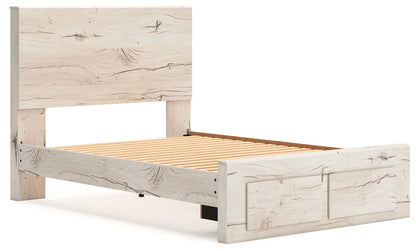 Lawroy - Light Natural - Full Panel Bed With Storage Footboard