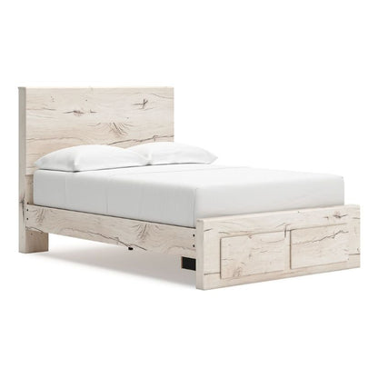 Lawroy - Light Natural - Full Panel Bed With Storage Footboard