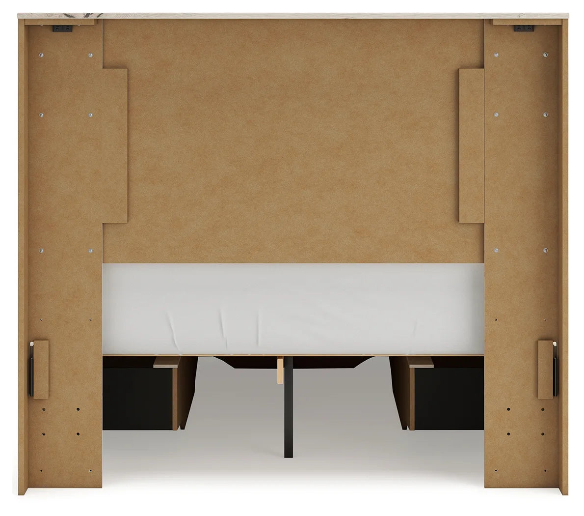 Lawroy - Light Natural - Full Panel Bed With Storage Footboard And 2 Under Bed Storage Units