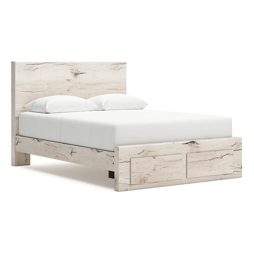 Lawroy - Light Natural - Queen Panel Bed With Storage Footboard