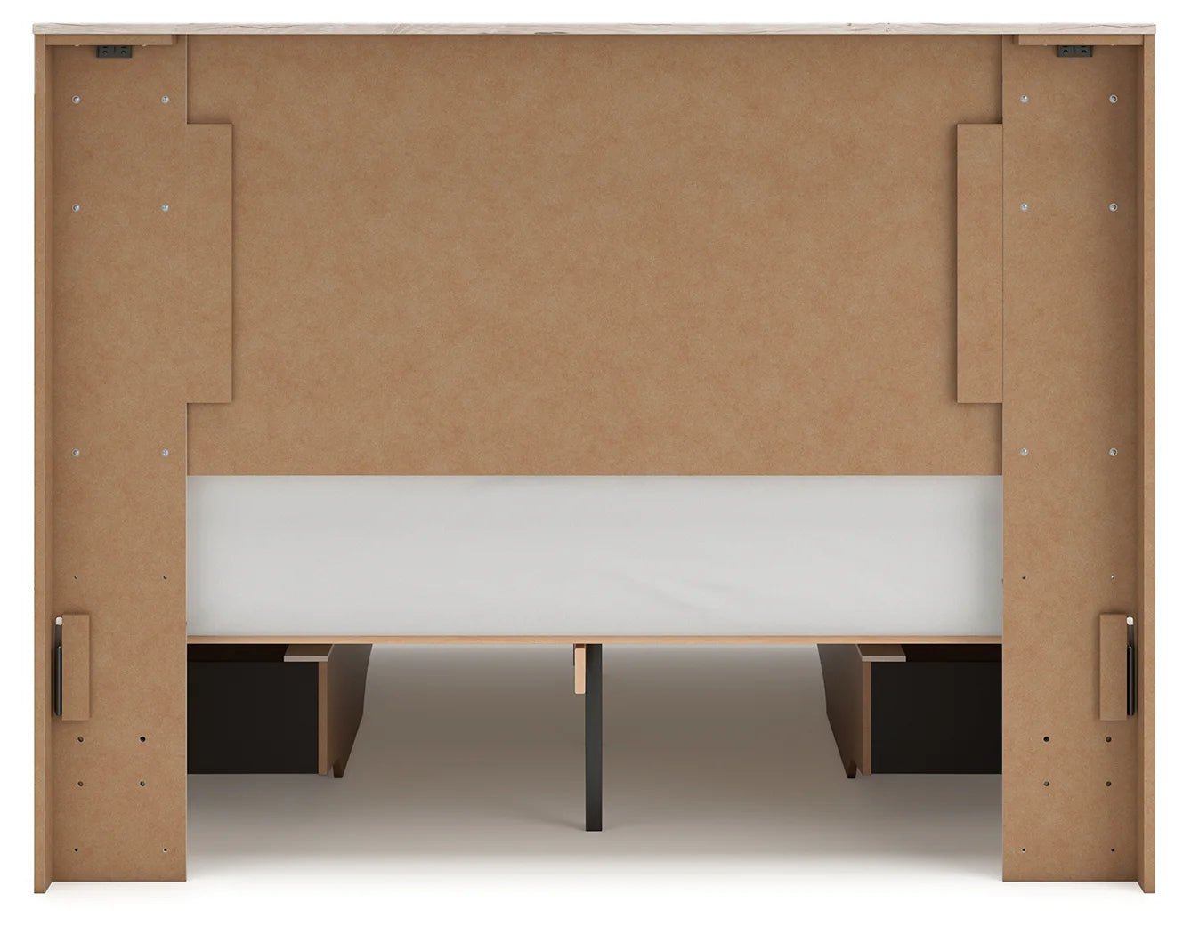 Lawroy - Light Natural - Full Panel Bed With 2 Under Bed Storage Units