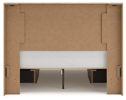 Lawroy - Light Natural - Full Panel Bed With 2 Under Bed Storage Units