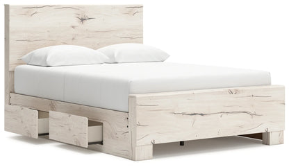 Lawroy - Light Natural - Full Panel Bed With Under Bed Storage