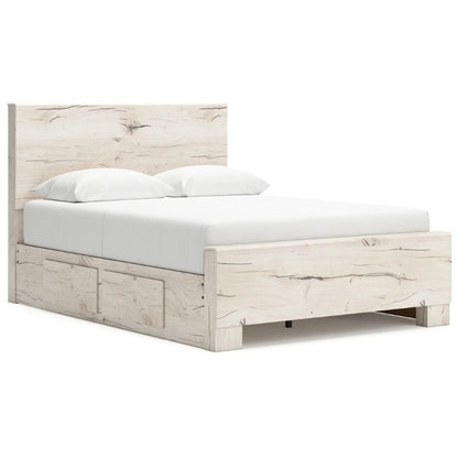 Lawroy - Light Natural - Full Panel Bed With Under Bed Storage
