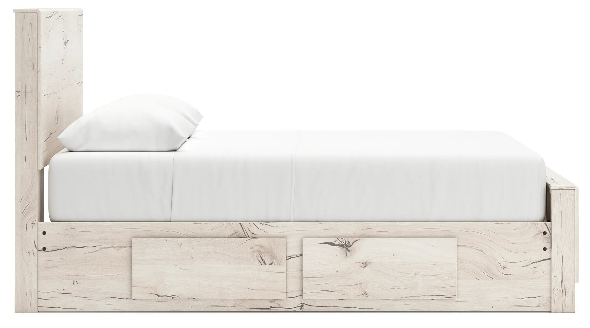 Lawroy - Light Natural - Queen Panel Bed With Under Bed Storage-5