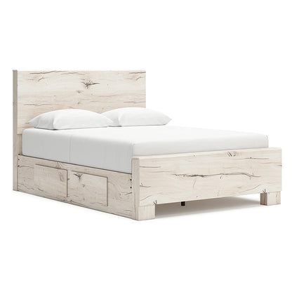 Lawroy - Light Natural - Queen Panel Bed With Under Bed Storage