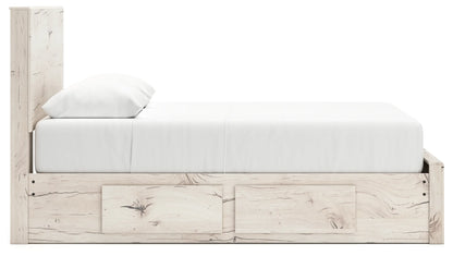 Lawroy - Light Natural - Queen Panel Bed With Storage Footboard And 2 Under Bed Storage Units-5