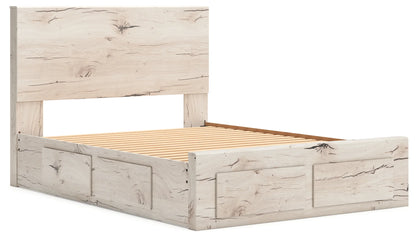 Lawroy - Light Natural - Queen Panel Bed With Storage Footboard And 2 Under Bed Storage Units-8