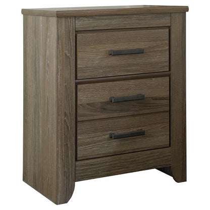 Zelen - Warm Gray - Two Drawer Night Stand