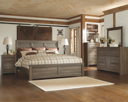 Juararo - Dark Brown - King Panel Bed