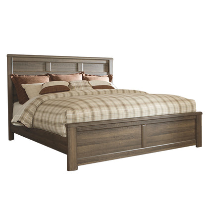 Juararo - Dark Brown - King Panel Bed