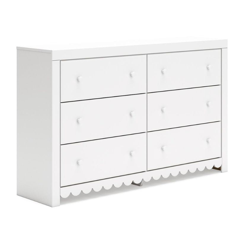 Mollviney - White - Six Drawer Dresser