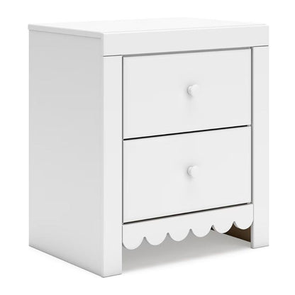 Mollviney - White - Two Drawer Night Stand