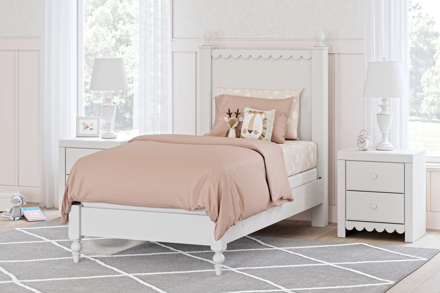 Mollviney - White - Twin Panel Bed 1