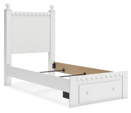 Mollviney - White - Twin Panel Storage Bed 2