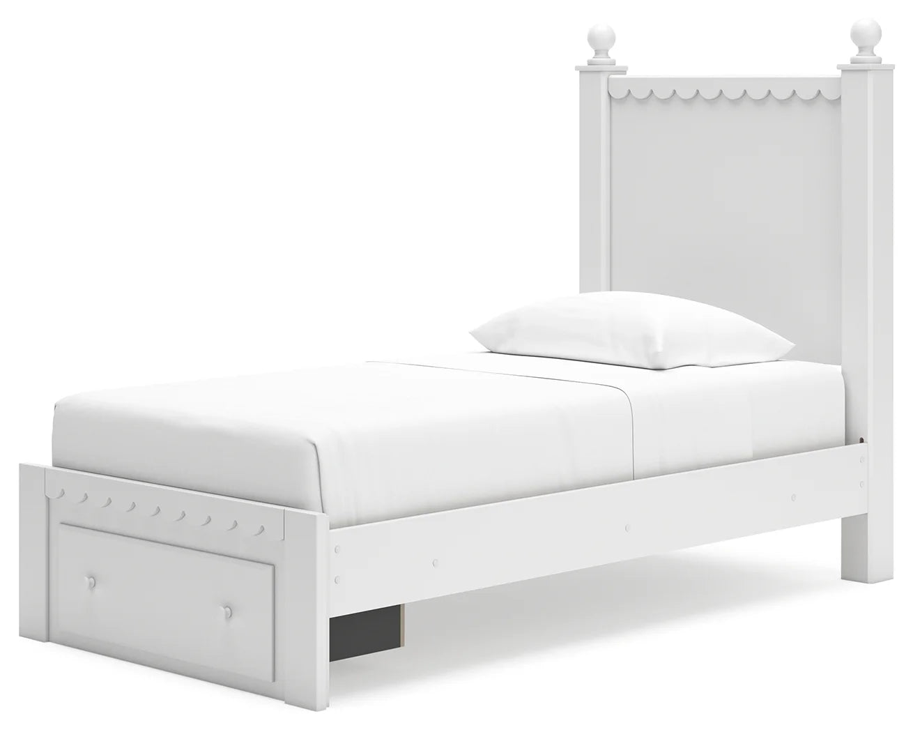 Mollviney - White - Twin Panel Storage Bed 4