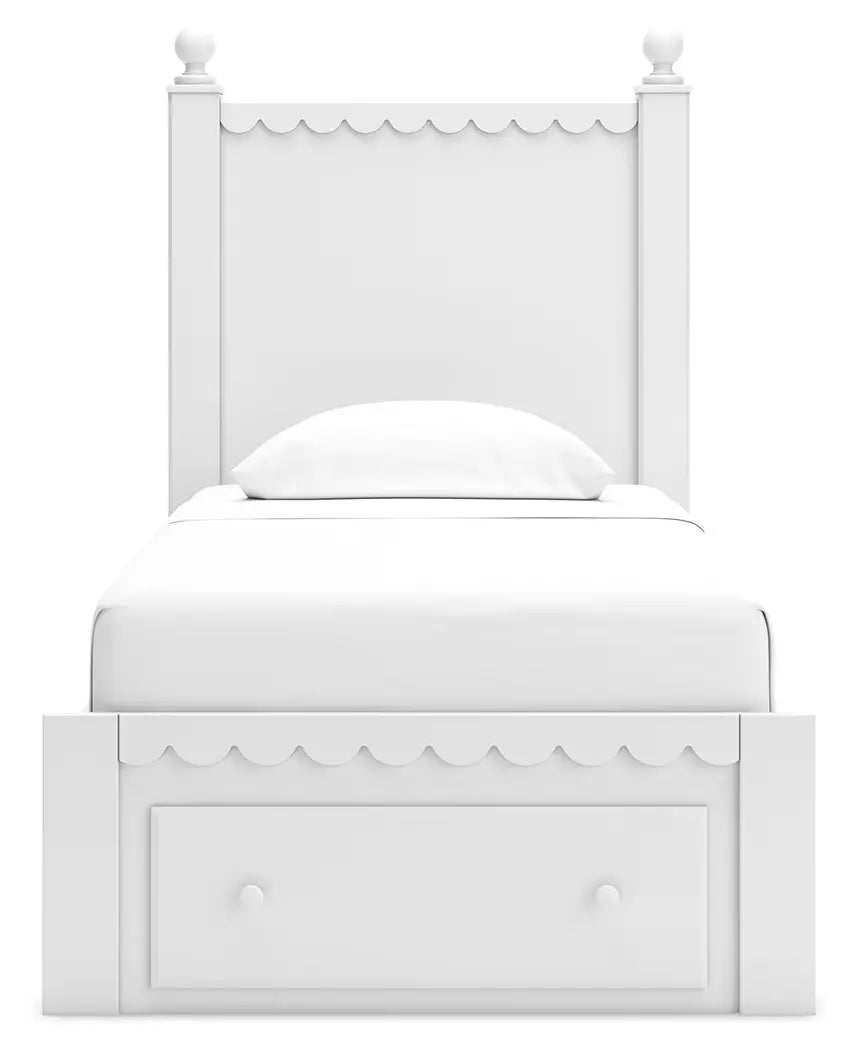 Mollviney - White - Twin Panel Storage Bed 5