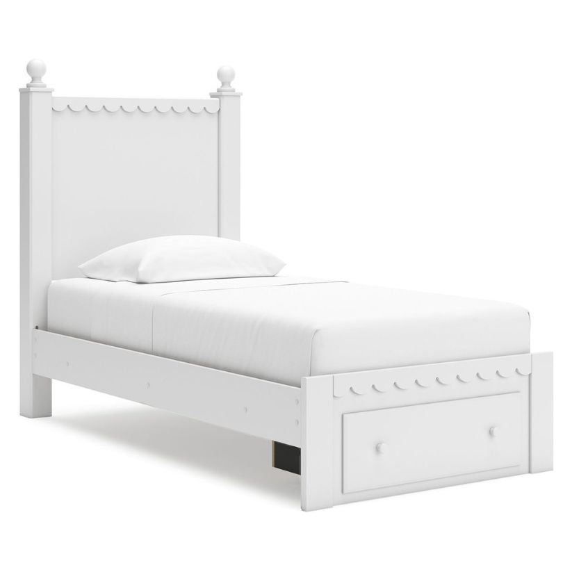 Mollviney - White - Twin Panel Storage Bed