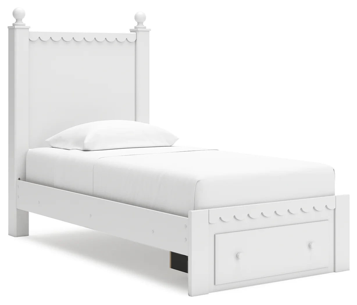 Mollviney - White - Twin Panel Storage Bed