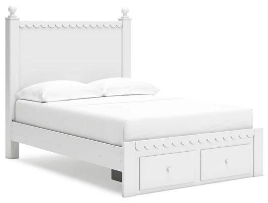 Mollviney - White - Full Panel Storage Bed