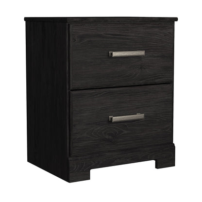 Belachime - Black - Two Drawer Night Stand