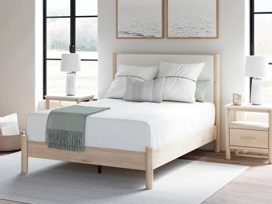 Cadmori - Two-tone - Queen Upholstered Panel Bed