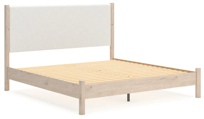 Cadmori - Two-tone - King Upholstered Panel Bed 2