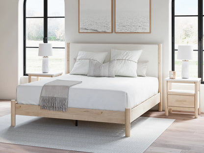 Cadmori - Two-tone - King Upholstered Panel Bed