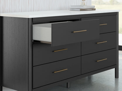 Cadmori - Black / White - Six Drawer Dresser
