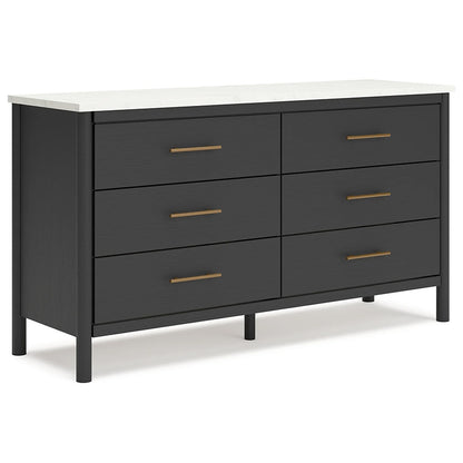 Cadmori - Black / White - Six Drawer Dresser