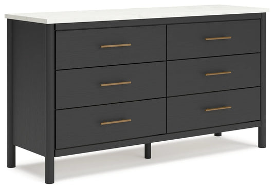 Cadmori - Black / White - Six Drawer Dresser