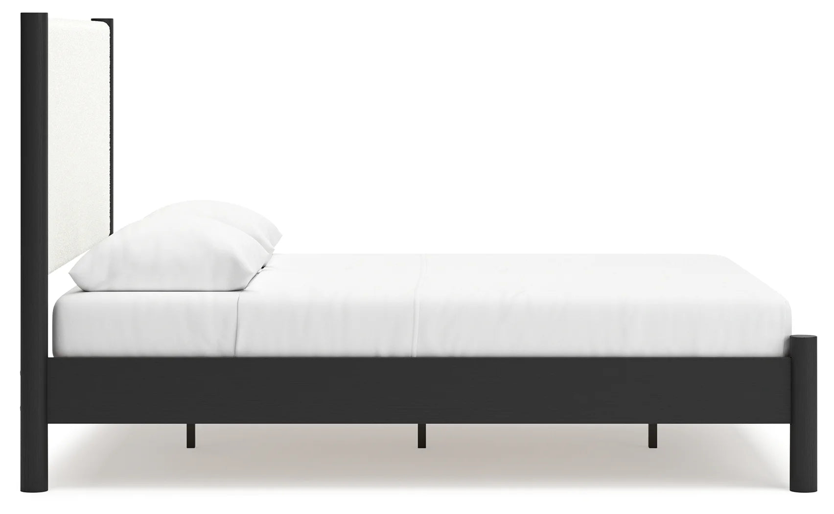 Cadmori - Black / White - Queen Upholstered Panel Bed-7