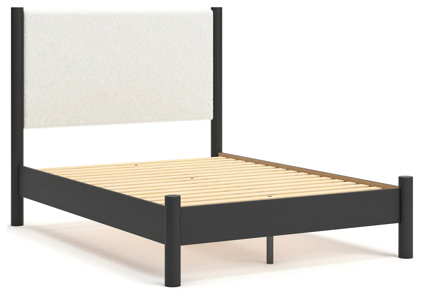 Cadmori - Black / White - Full Upholstered Panel Bed-2