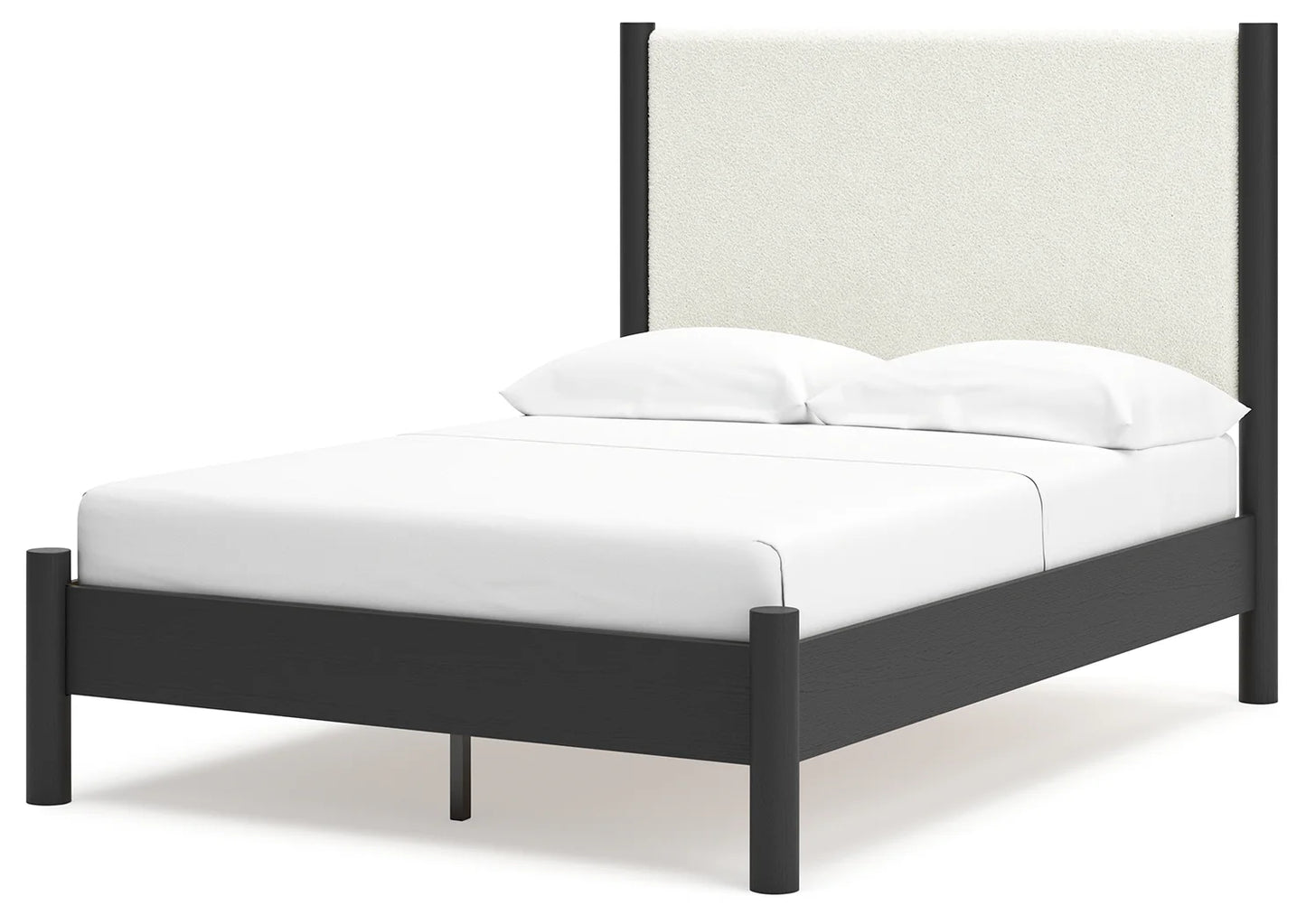 Cadmori - Black / White - Full Upholstered Panel Bed-3