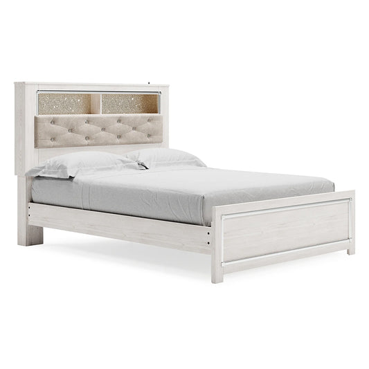 Altyra - White - Queen Panel Bookcase Bed With Roll Slats