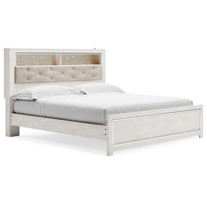 Altyra - White - King Bookcase Panel Bed