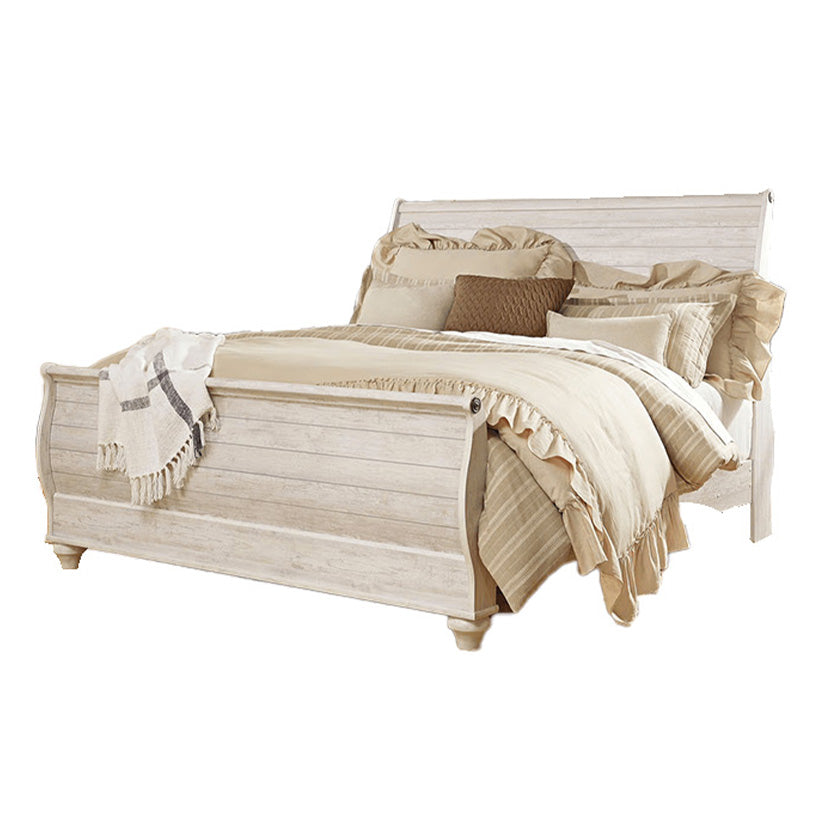 Willowton - Whitewash - Queen Sleigh Bed