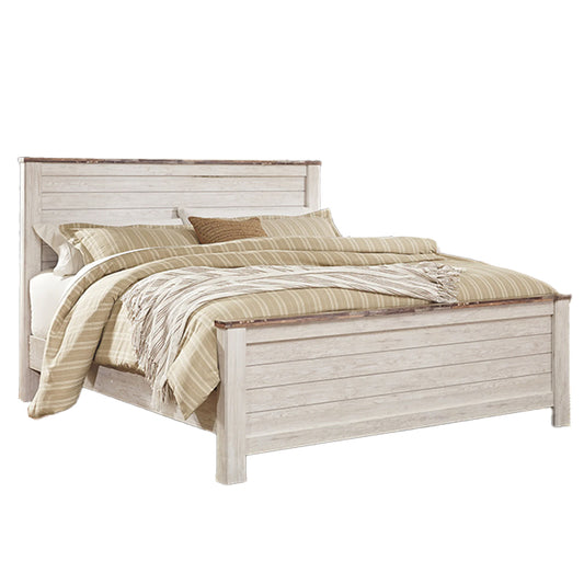 Willowton - Whitewash - King Panel Bed