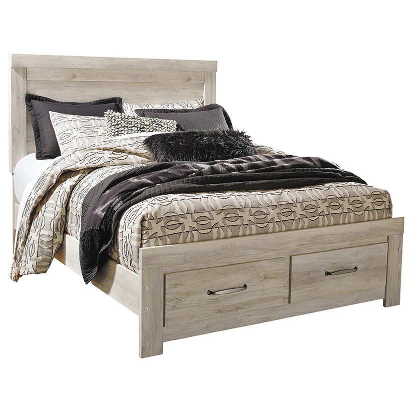 Bellaby - Whitewash - Queen Platform Bed With 2 Storage Drawers