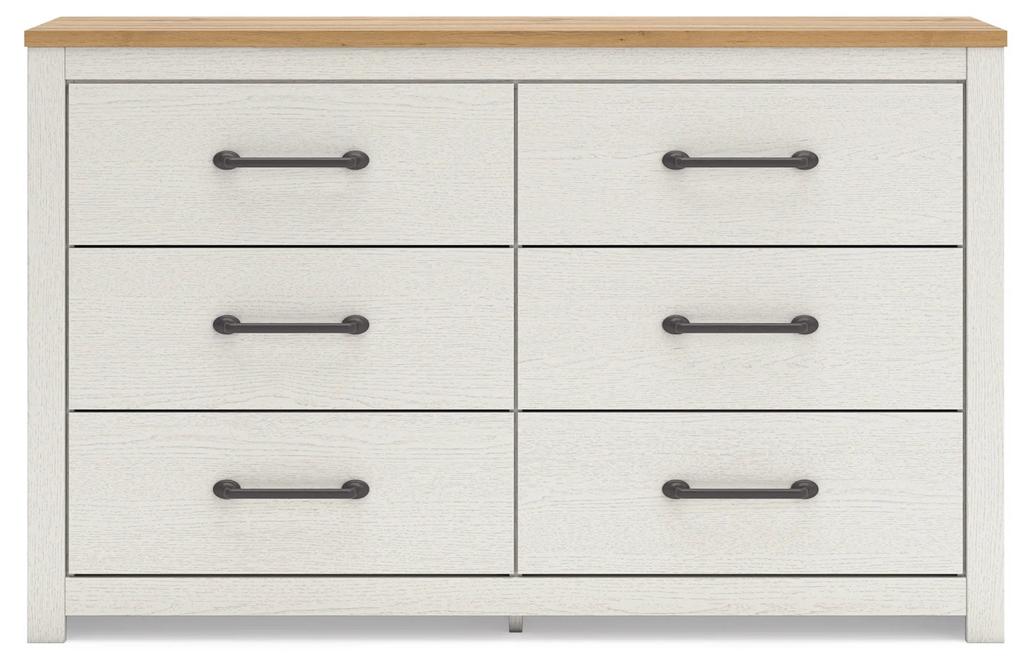 Linnocreek - White / Warm Brown - Six Drawer Dresser 4