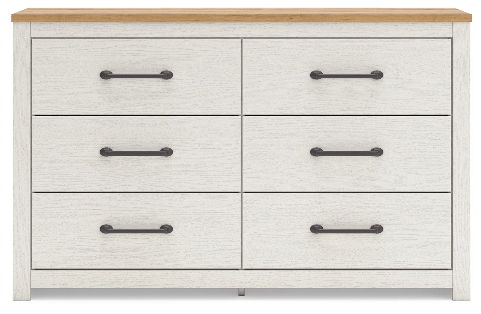 Linnocreek - White / Warm Brown - Six Drawer Dresser 4