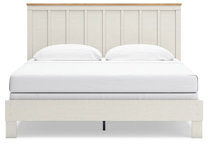 Linnocreek - White / Warm Brown - King Panel Bed 4