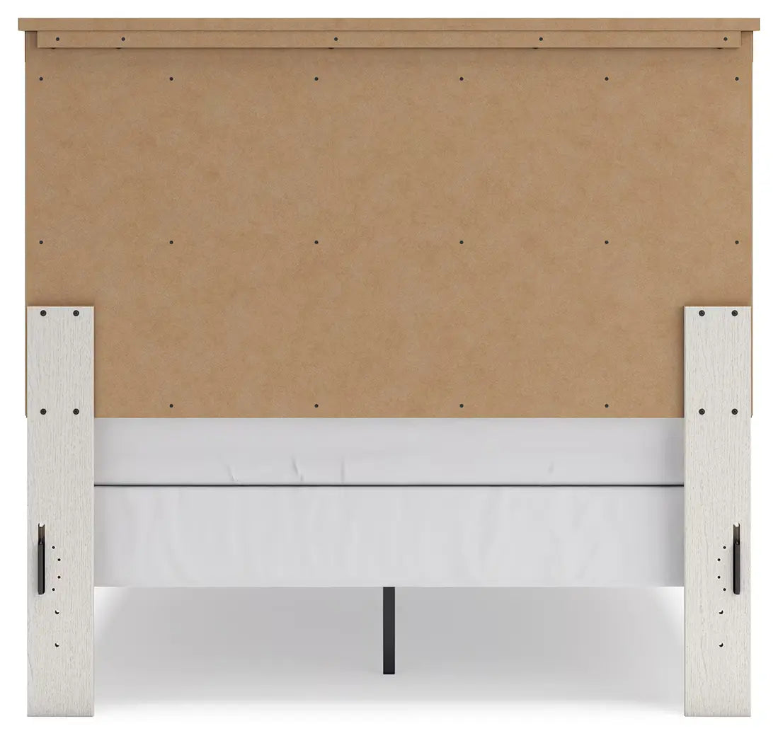 Linnocreek - White / Warm Brown - Full Panel Bed 5